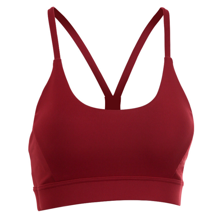 Back Mesh Triangle Push Up Sports Bra